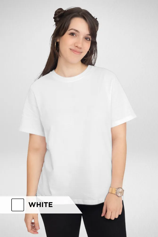 White and Red Plain T-shirts Combo for Women