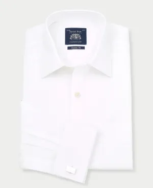 White Twill Classic Fit Shirt - Single or Double Cuff
