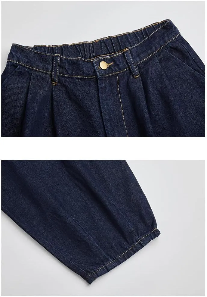 Wide Leg Jeans for Men Loose Casual Harem Denim Jeans Pants Japanese Harajuku Streetwear Jeans Trousers