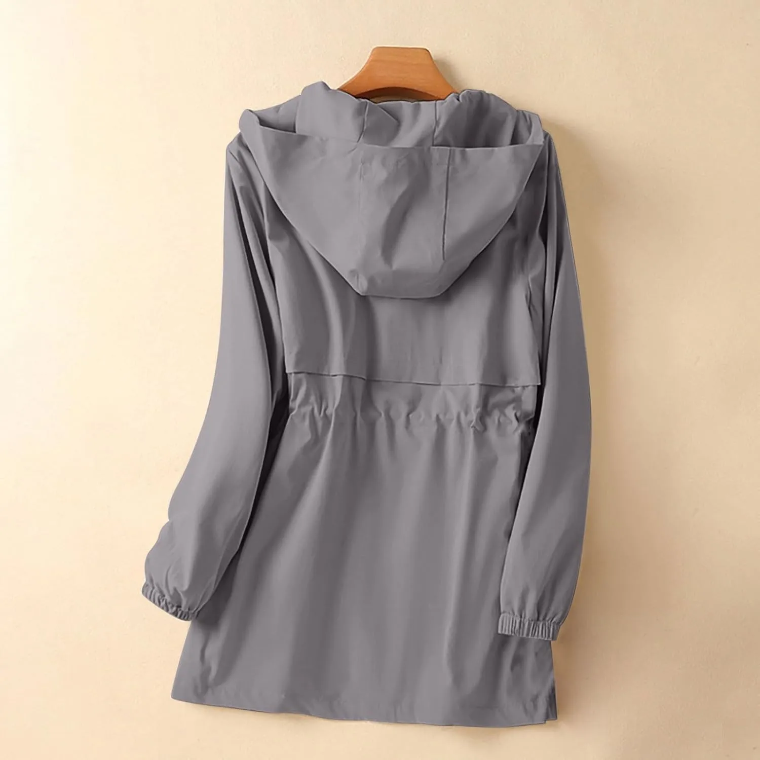 Windbreaker Jackets for Women Windproof Plus Size Casual Hoodie Coat Waterproof Trench Hiking Outdoor Raincoat