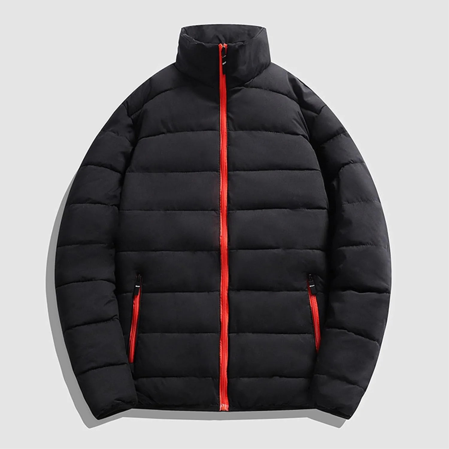 Winter Solid down Jacket for Men Stand Collar Puffer Jackets Lightweight Warm Windproof Coat Quilted Jacket Outwear