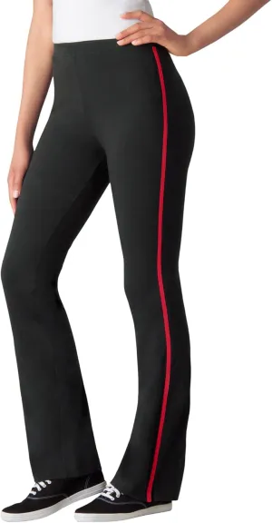 Woman Within Plus Size Tall Stretch Cotton Side-Stripe Bootcut Pant