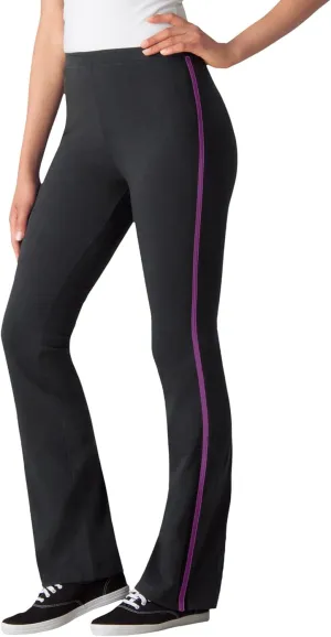 Woman Within Plus Size Tall Stretch Cotton Side-Stripe Bootcut Pant