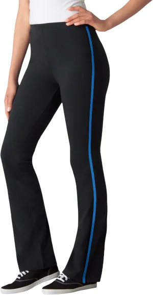 Woman Within Plus Size Tall Stretch Cotton Side-Stripe Bootcut Pant