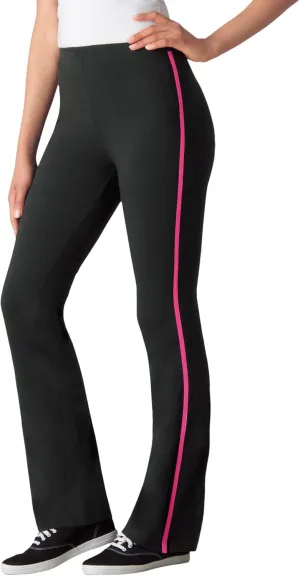 Woman Within Plus Size Tall Stretch Cotton Side-Stripe Bootcut Pant