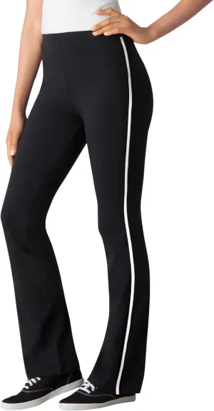 Woman Within Plus Size Tall Stretch Cotton Side-Stripe Bootcut Pant