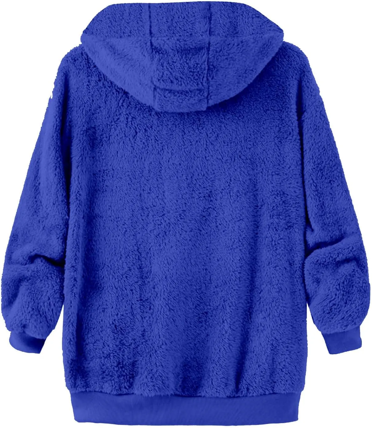 Women Fuzzy Jackets Full Zip Hooded Sweatshirt Coat Winter Warm Fleece Plush Zipper Hoodies Cozy Cardigan Outwear