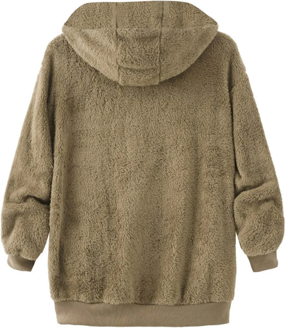 Women Fuzzy Jackets Full Zip Hooded Sweatshirt Coat Winter Warm Fleece Plush Zipper Hoodies Cozy Cardigan Outwear