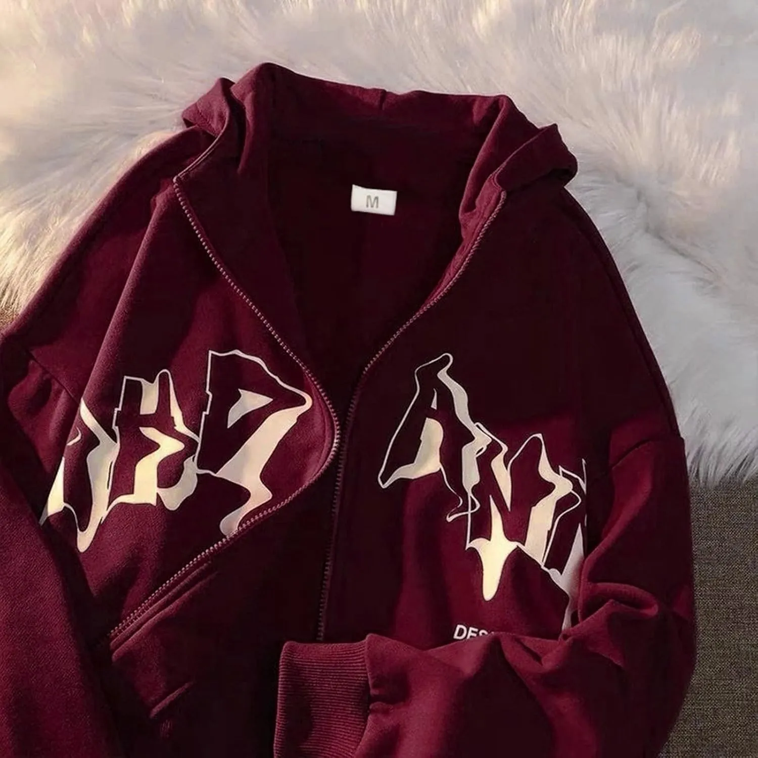 Women Men Y2K Zip Up Oversized Hoodie Dragon Graphic Emo Grunge Alt Baggy Fleece Jacket 90s Punk Streetwear Tops