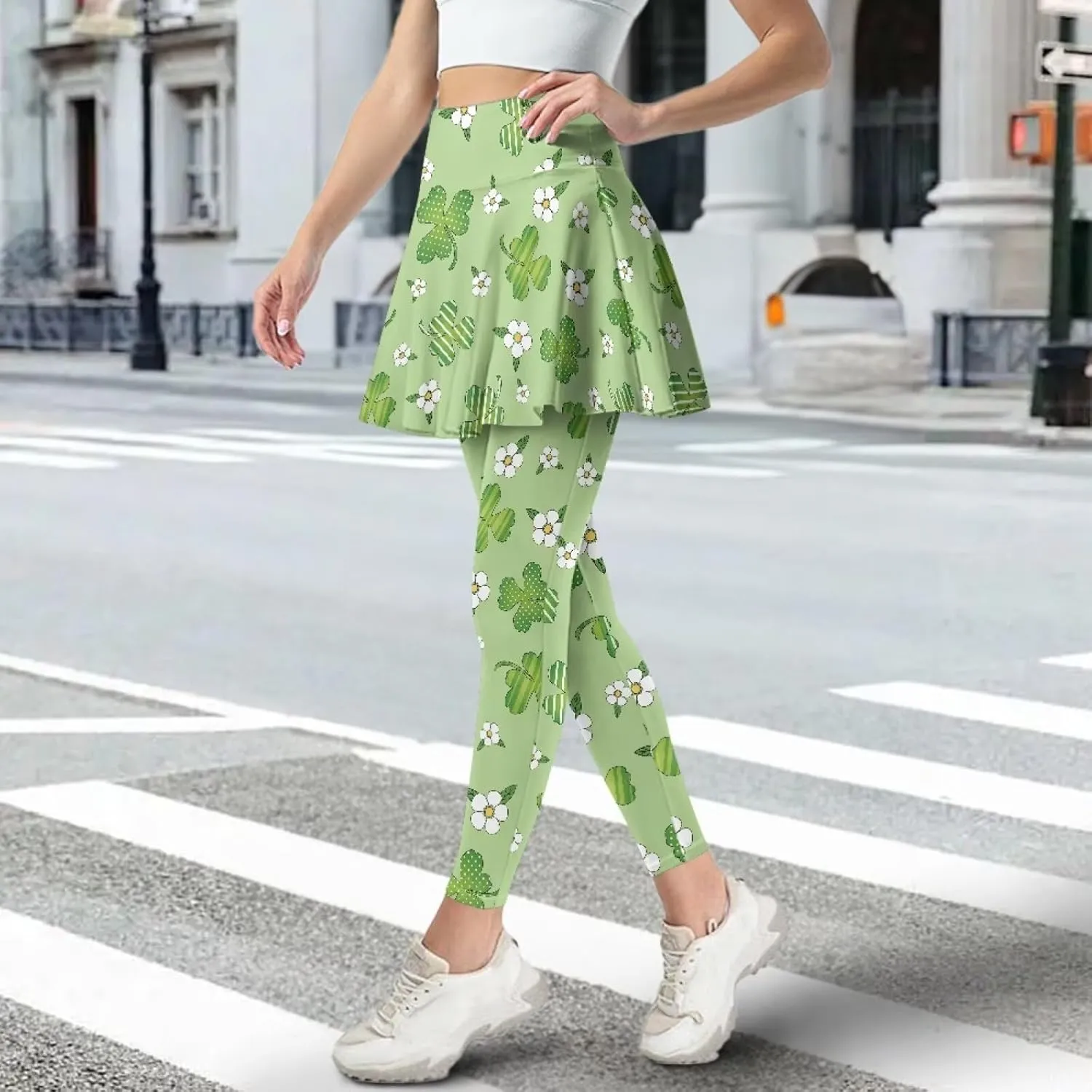 Women Skirted Legging Tummy Control Tennis Golf Skirts High Waisted Women Skirt Pant Wear with Pocket
