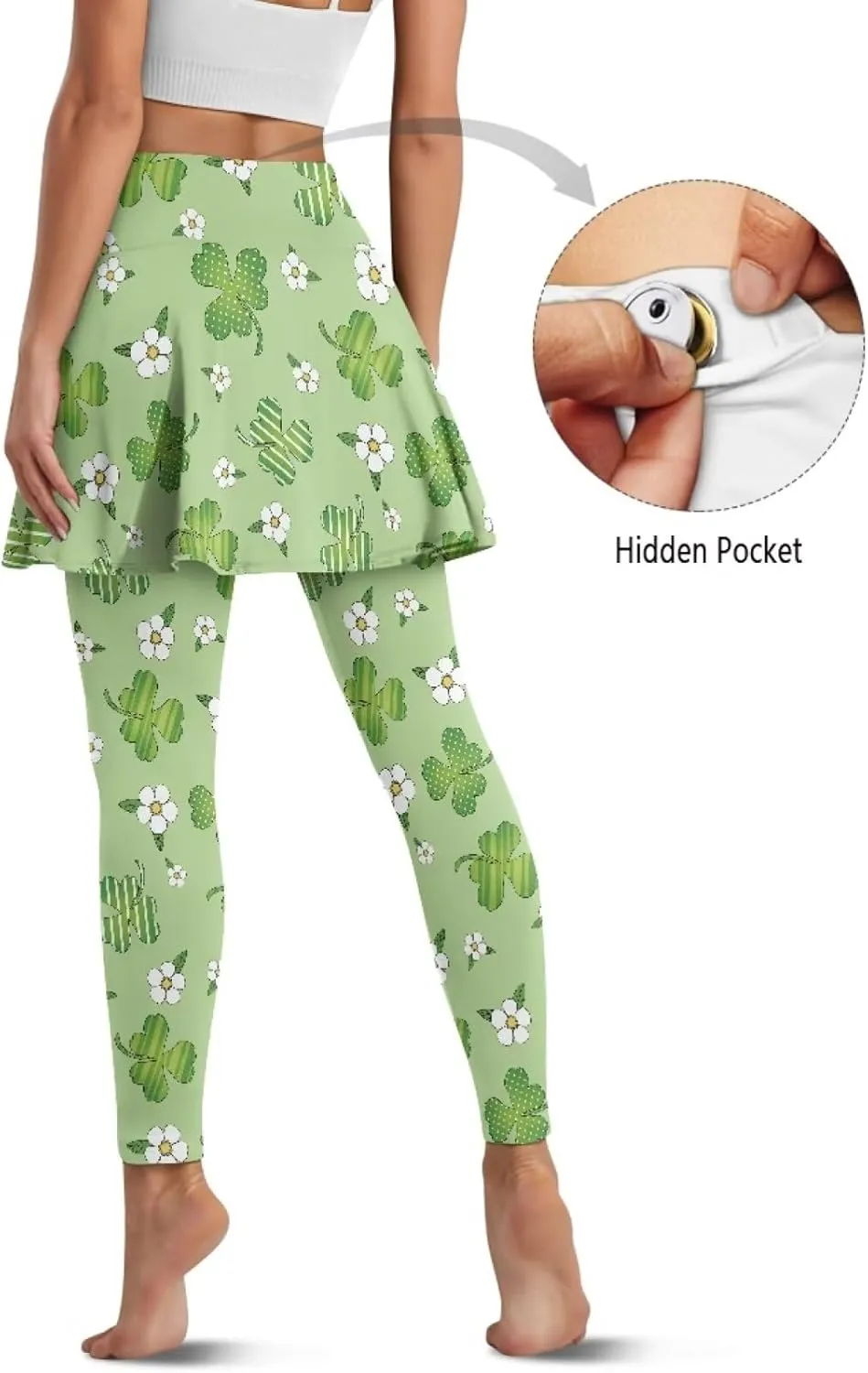 Women Skirted Legging Tummy Control Tennis Golf Skirts High Waisted Women Skirt Pant Wear with Pocket