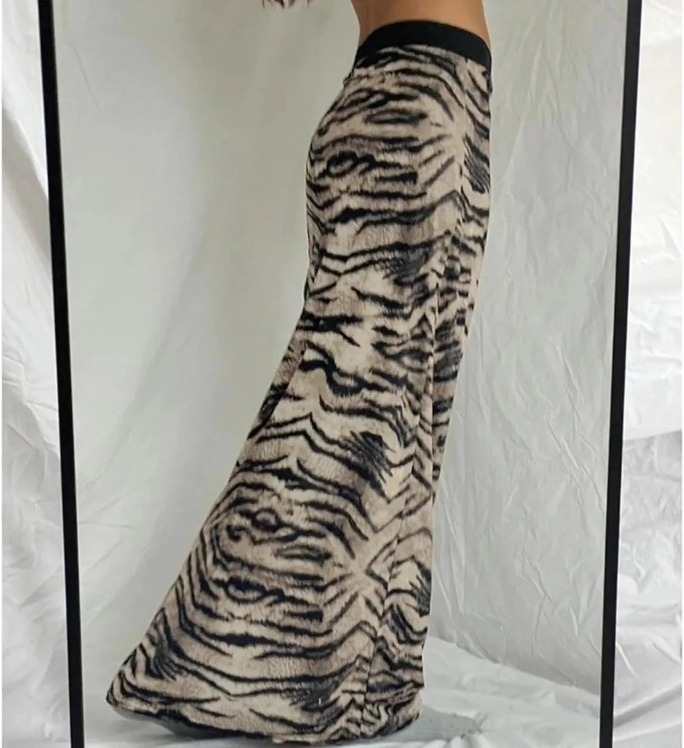 Women Y2k Ladies Leopard Print Long Skirt Casual 2000s Aesthetic Slim-fit Low Rise Skirts Vintage Clothing