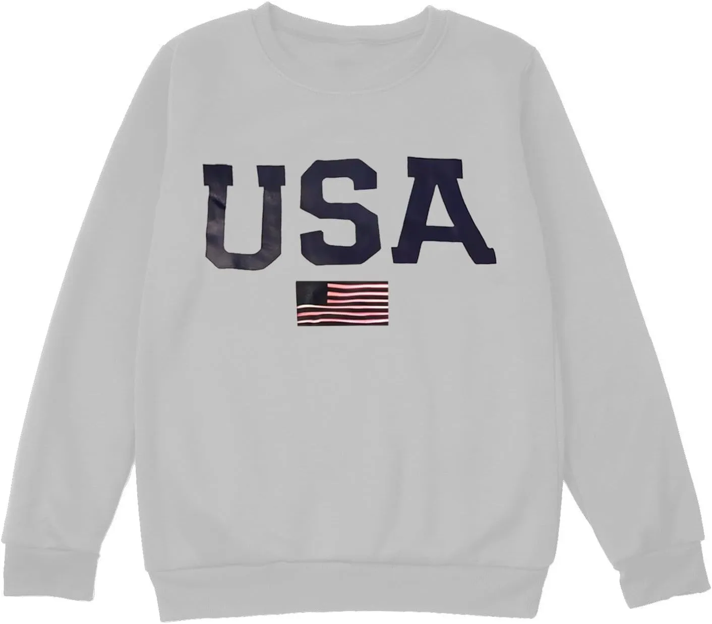 Womens American Flag Sweatshirt Oversized Crew Neck Patriotic Pullover Top Long Sleeve Fall Winter Fashion Clothes