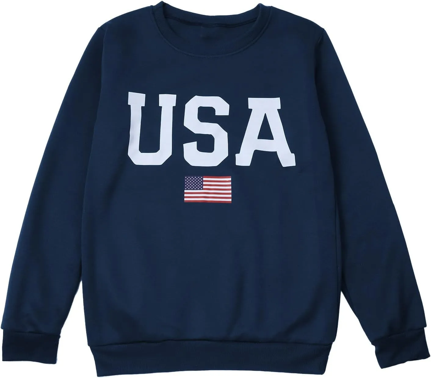 Womens American Flag Sweatshirt Oversized Crew Neck Patriotic Pullover Top Long Sleeve Fall Winter Fashion Clothes