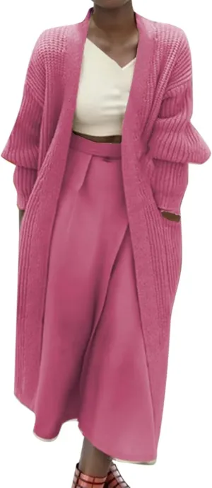 Womens Cardigan Chunky Knit Open Front Sweaters Long Sleeve Oversized Knit Cardigans 2023 Winter Cardigan Lightweight Shrugs