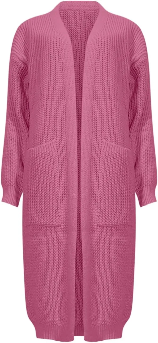 Womens Cardigan Chunky Knit Open Front Sweaters Long Sleeve Oversized Knit Cardigans 2023 Winter Cardigan Lightweight Shrugs