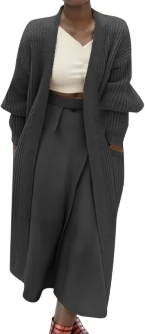 Womens Cardigan Chunky Knit Open Front Sweaters Long Sleeve Oversized Knit Cardigans 2023 Winter Cardigan Lightweight Shrugs