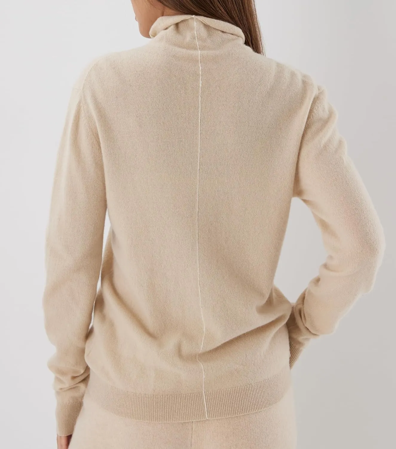 Womens Cashmere Sweater Turtleneck Long Sleeve Pullover High Neck Relaxed Fit, Fall Outfits Sweater, Trendy Tops