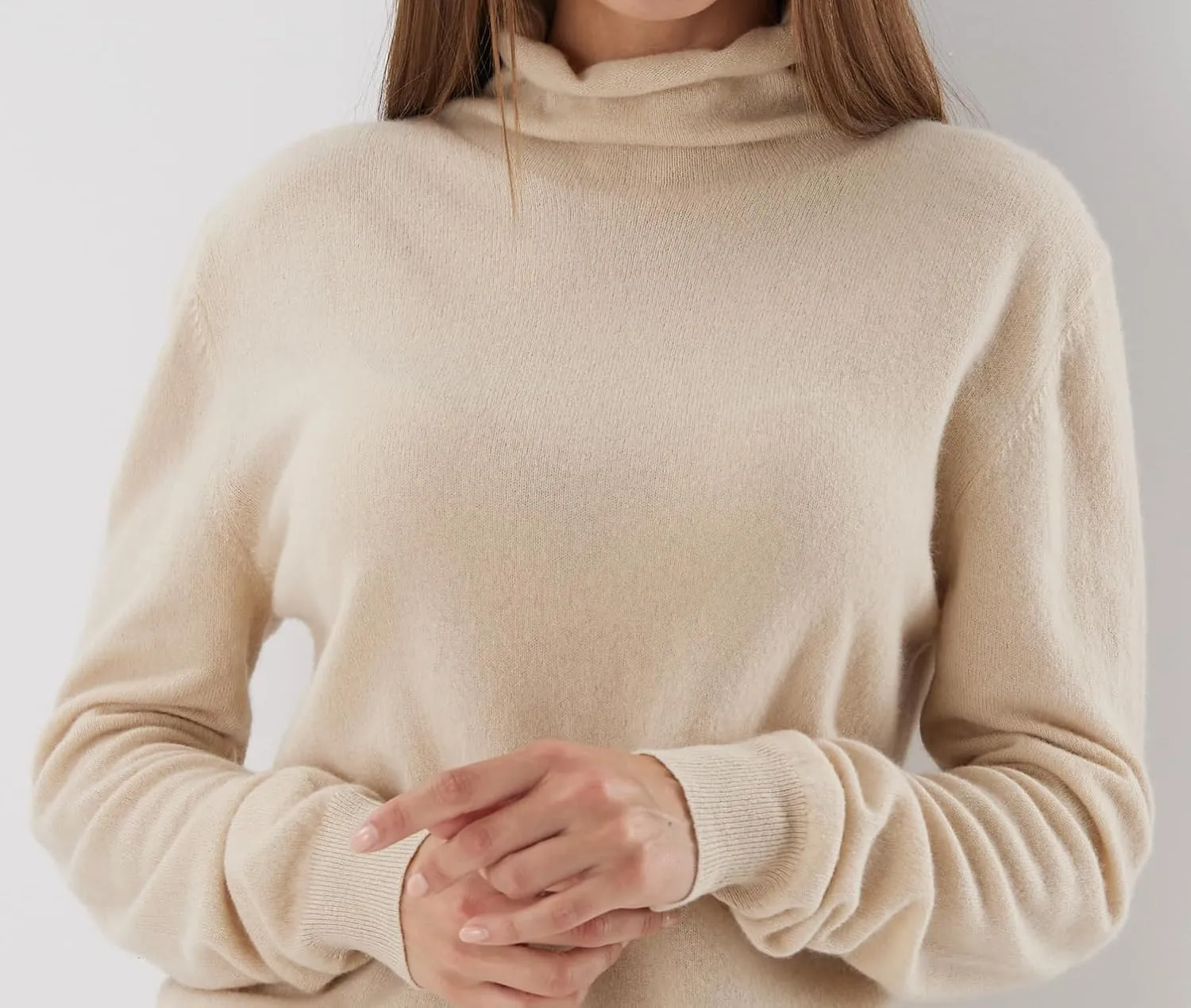 Womens Cashmere Sweater Turtleneck Long Sleeve Pullover High Neck Relaxed Fit, Fall Outfits Sweater, Trendy Tops