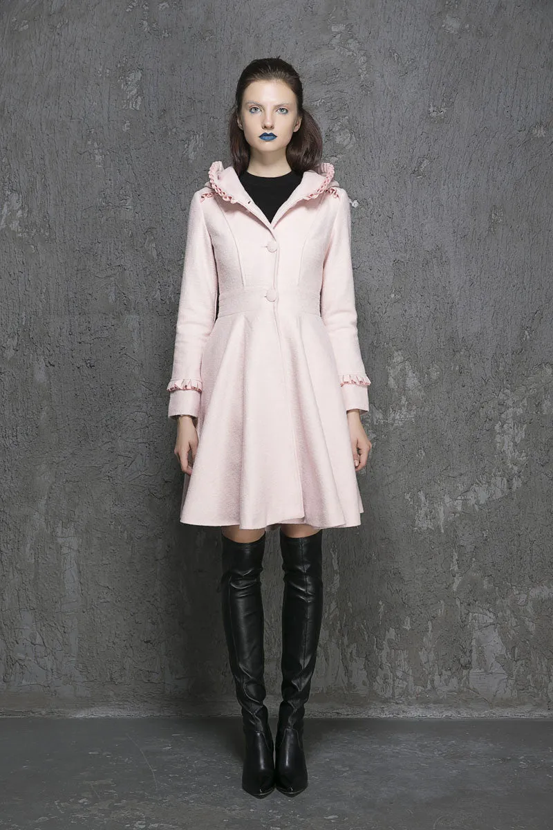 women's hooded wool jacket 1352
