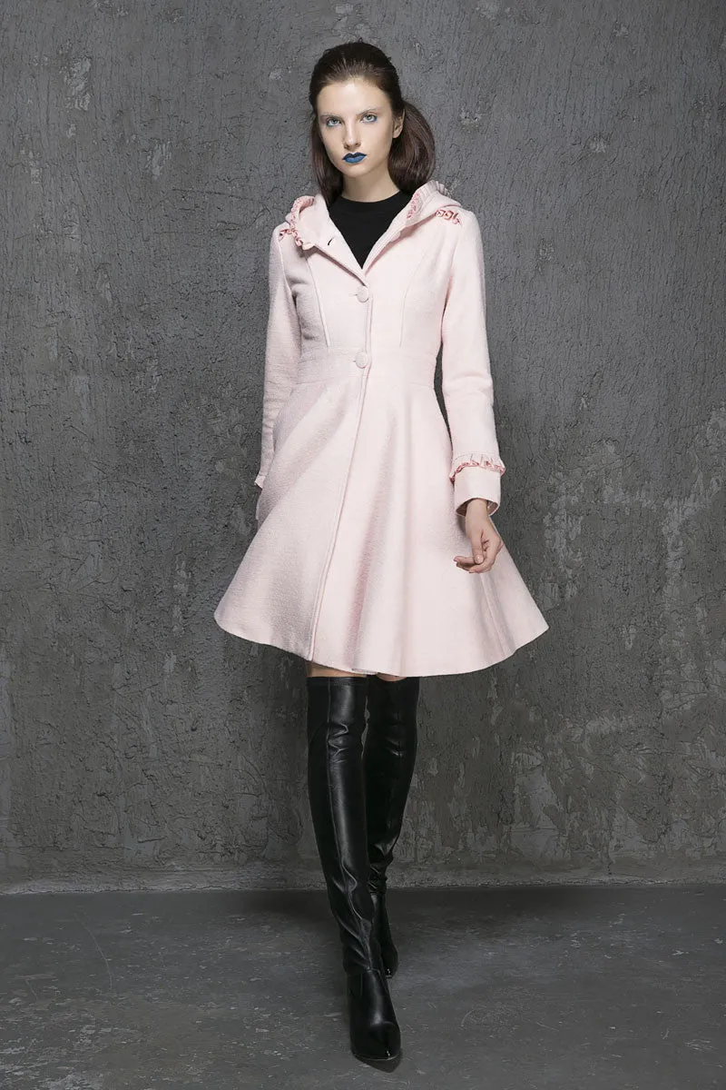 women's hooded wool jacket 1352