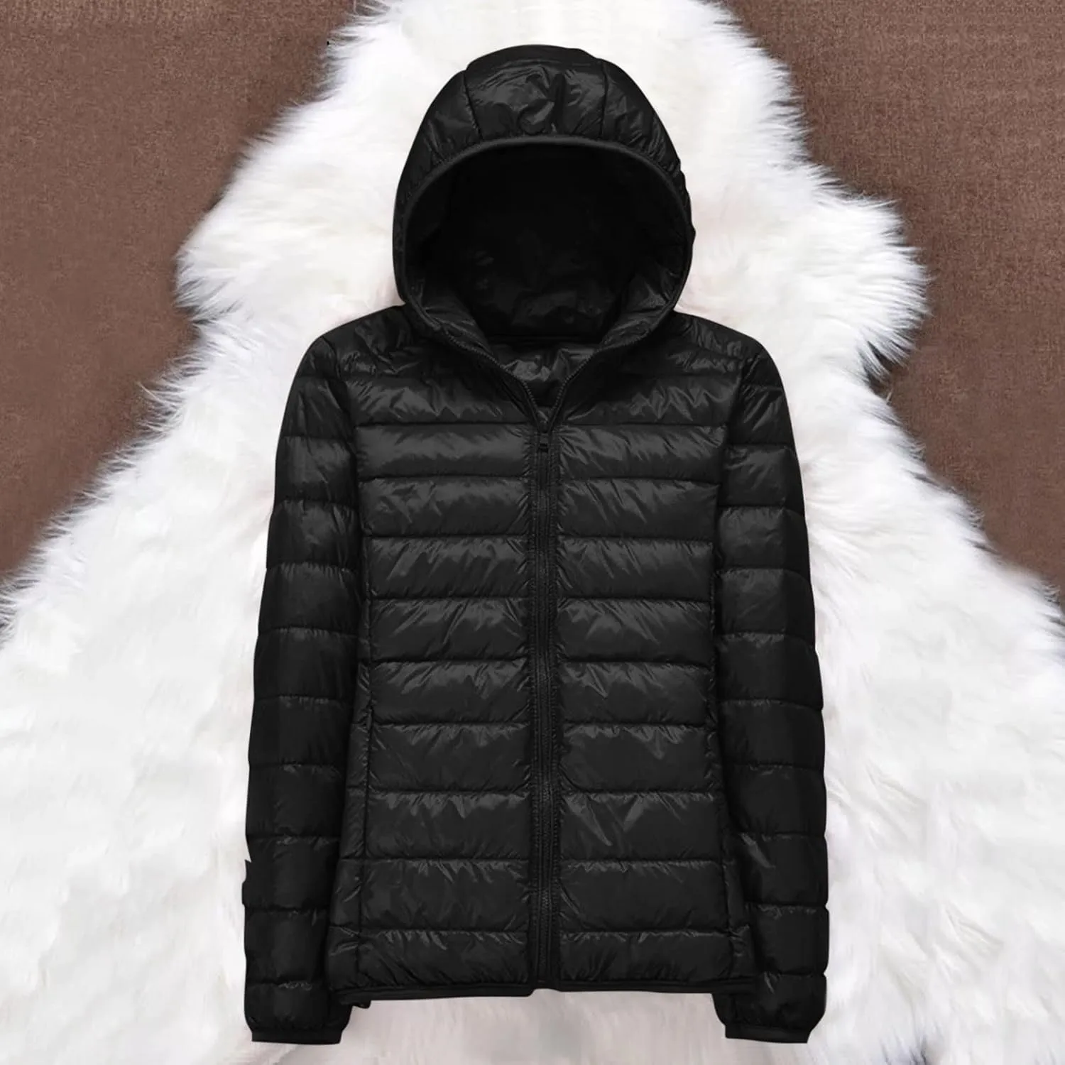 Women's Lightweight Long-Sleeve Water-Resistant Packable Hooded Puffer Jacket Winter Coat Women Down Coats Ski Jacket