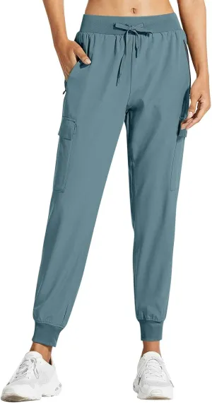 Women's Lightweight Quick Dry Hiking Running Pants Outdoor Sports Breathable Zipper Pockets Athletic Workout Pants