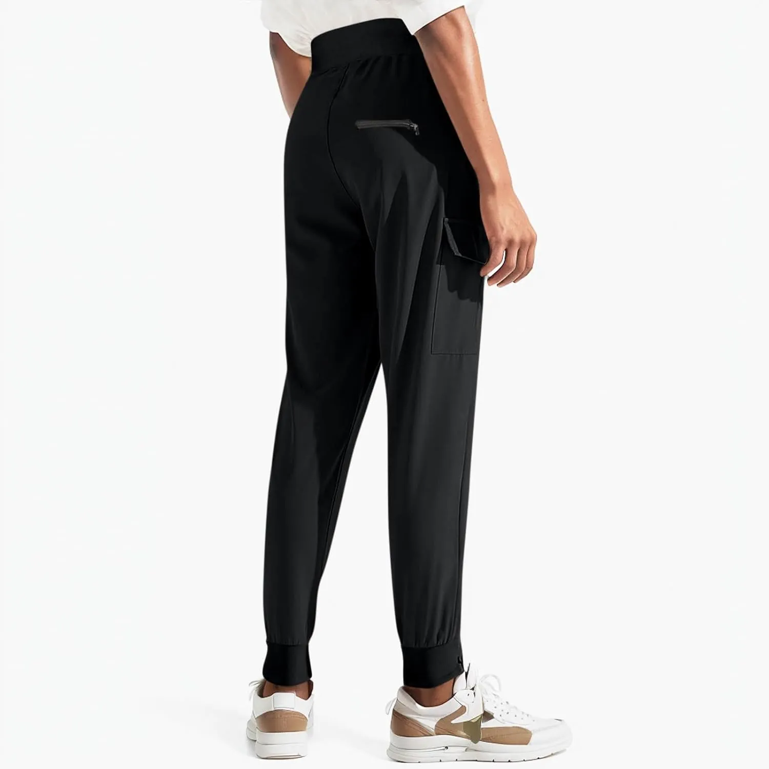 Women's Lightweight Quick Dry Hiking Running Pants Outdoor Sports Breathable Zipper Pockets Athletic Workout Pants