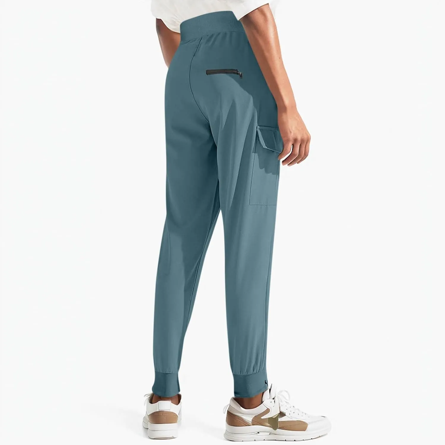 Women's Lightweight Quick Dry Hiking Running Pants Outdoor Sports Breathable Zipper Pockets Athletic Workout Pants