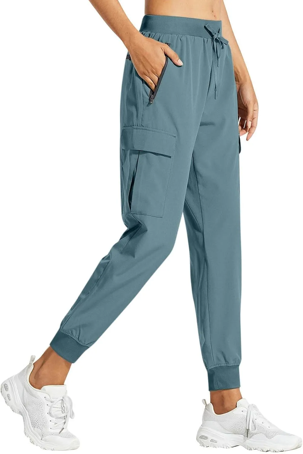 Women's Lightweight Quick Dry Hiking Running Pants Outdoor Sports Breathable Zipper Pockets Athletic Workout Pants