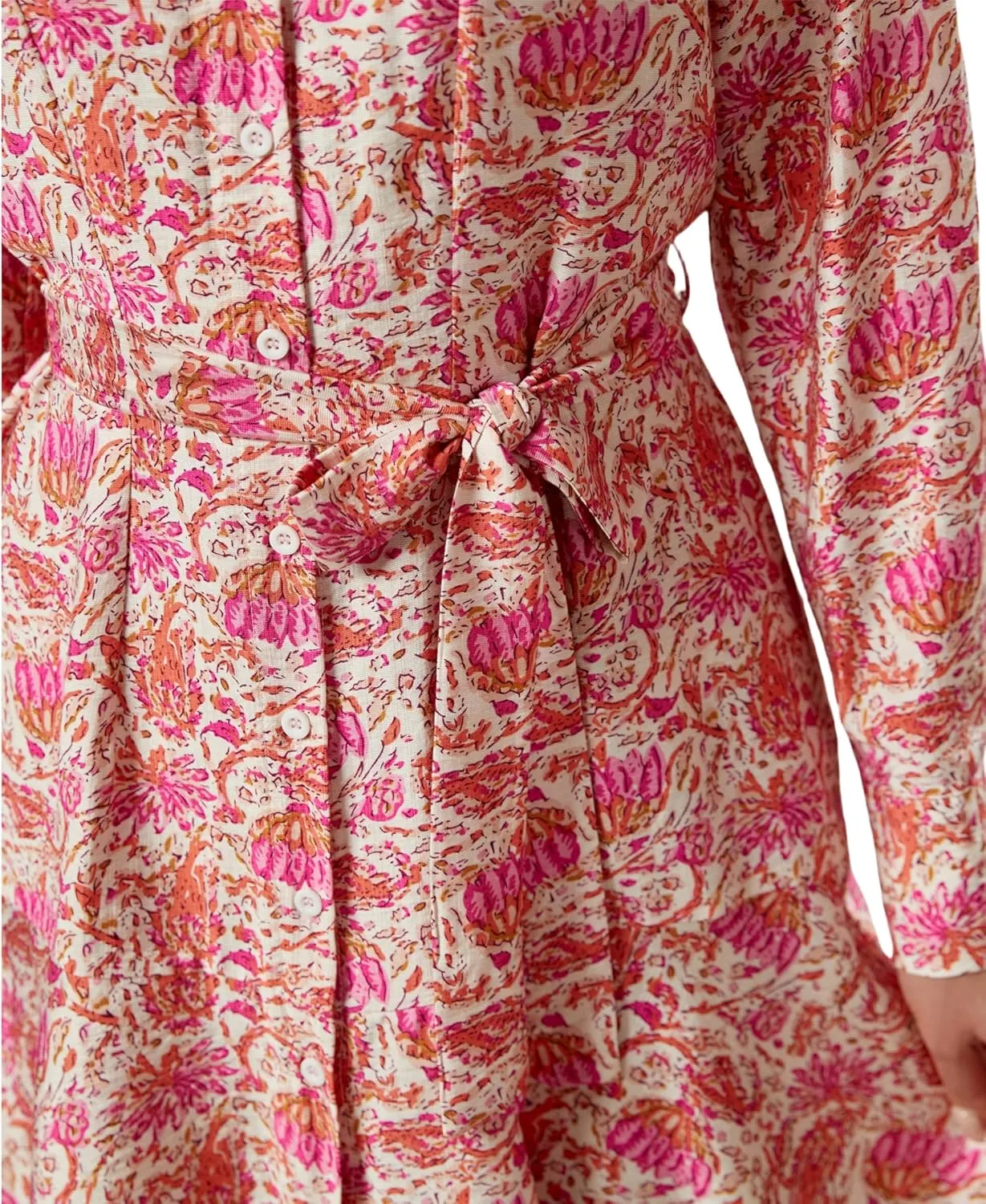 Women's Long Sleeve Button Down Shirt Dress Casual Tie Waist Midi Dresses