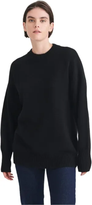 Womens Luxe Cashmere Oversized Crewneck Sweater