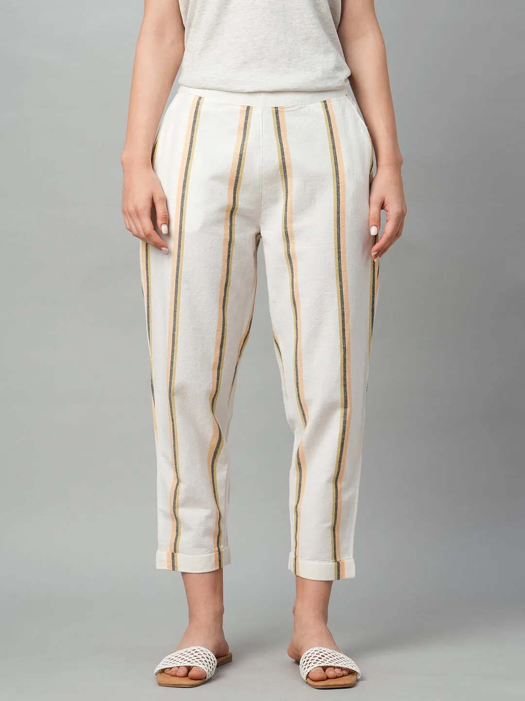 Women's Natural Cotton Linen Regular Fit Pant