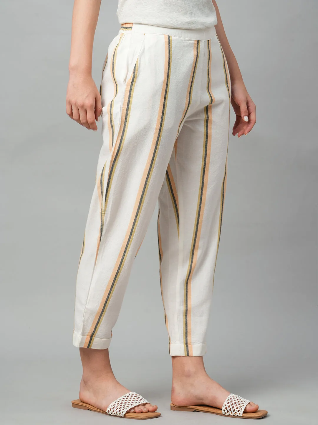Women's Natural Cotton Linen Regular Fit Pant