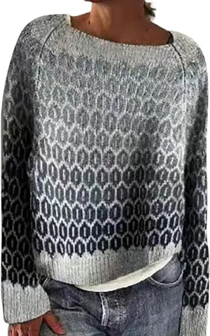 Womens Plus Size Sweater Round Neck Knit Loose Large Rainbow Sweater Female Fall Fuzzy Knit Warm Pullover Sweater