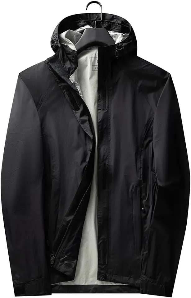 Womens Raincoat Lightweight Rain Jackets Outdoor Waterproof Hooded Windbreaker