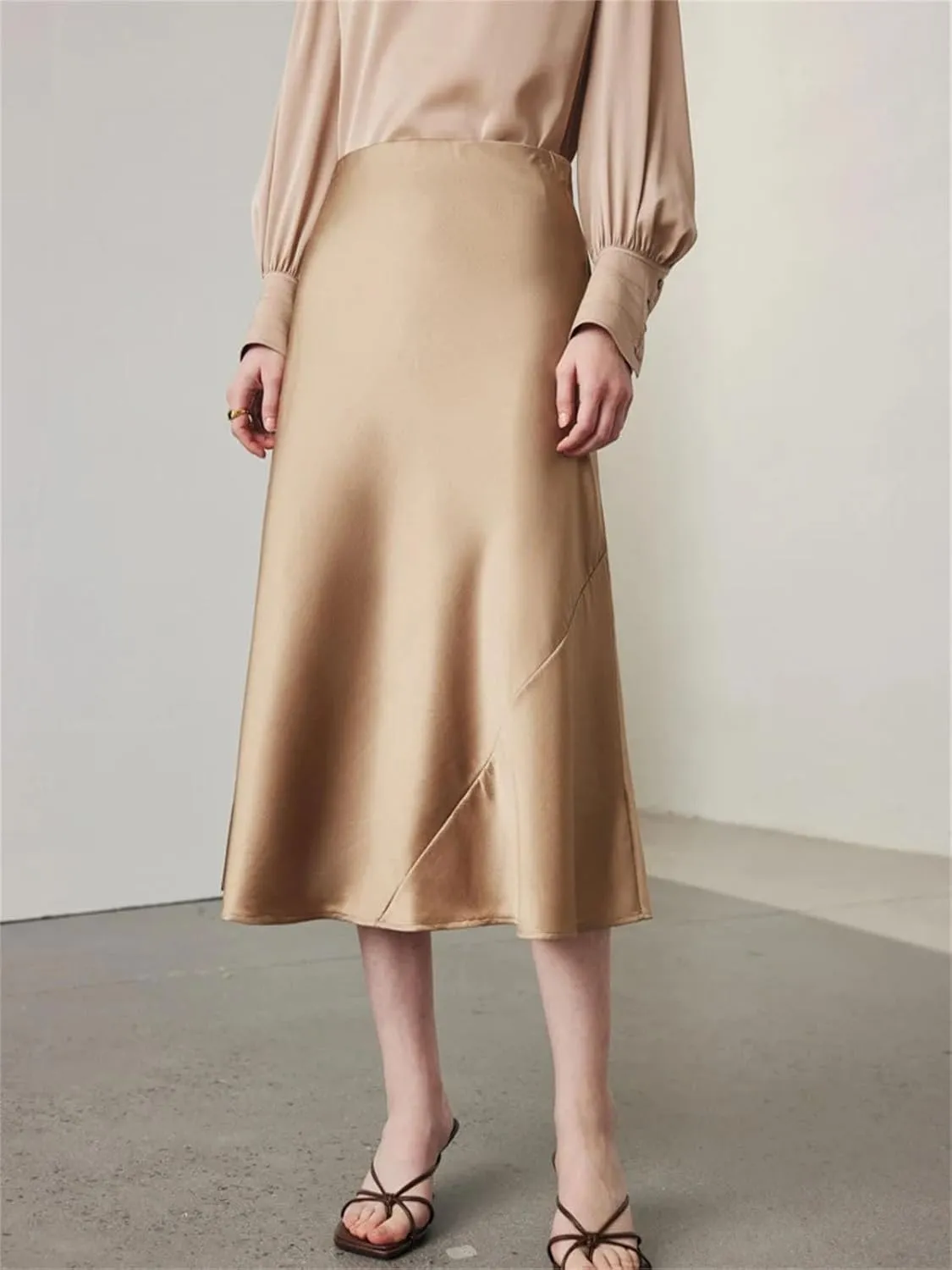 Women's Silk-Blend Skirt, 90 Percent Silk 10 Percent Spandex