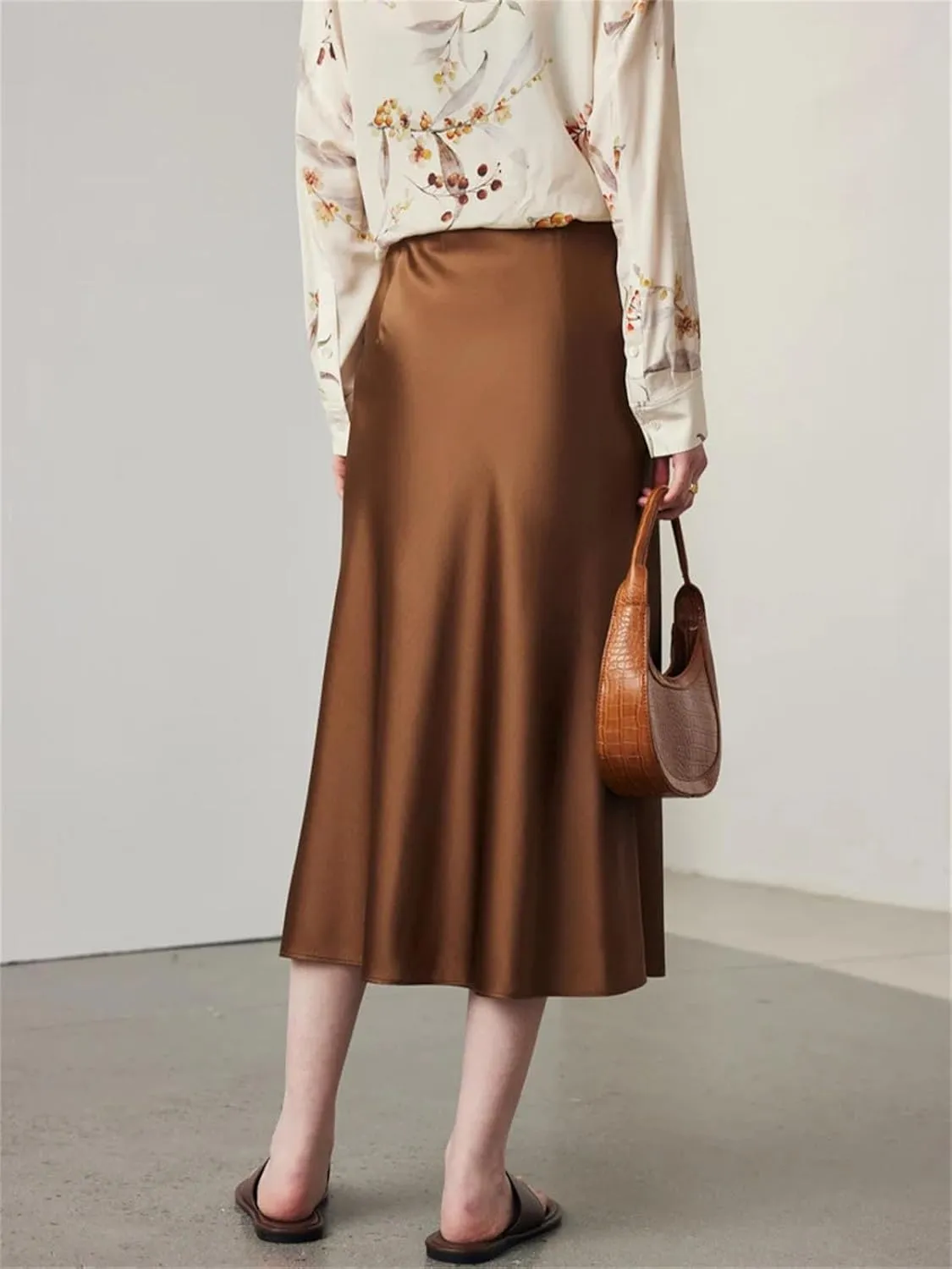 Women's Silk-Blend Skirt, 90 Percent Silk 10 Percent Spandex