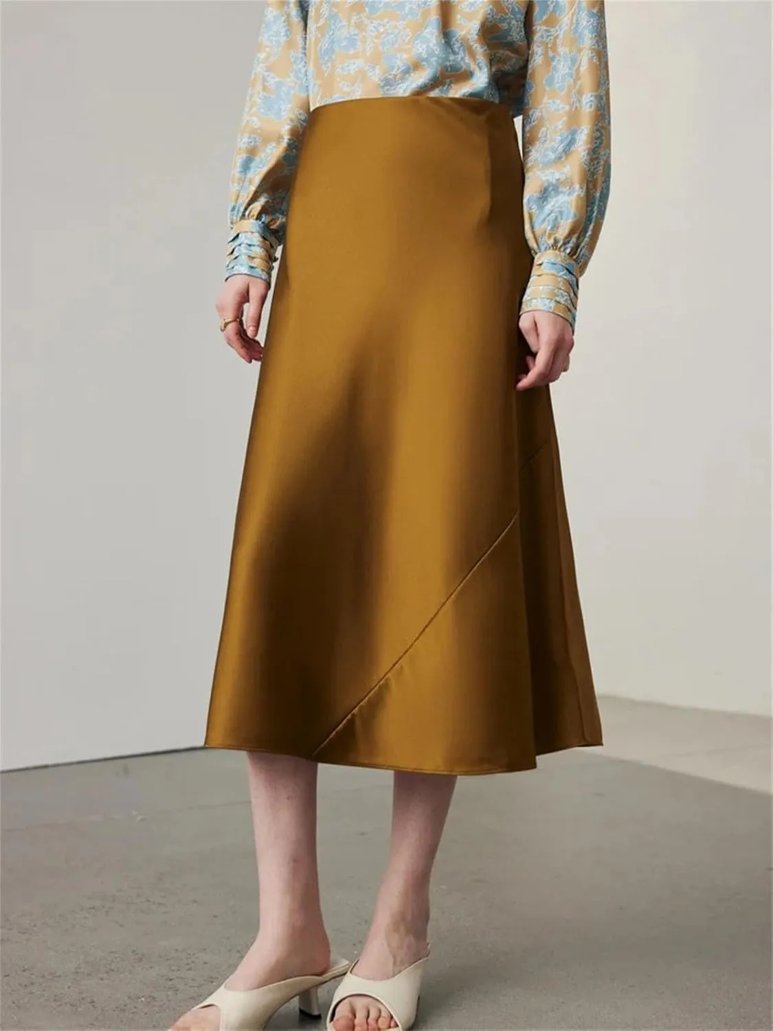 Women's Silk-Blend Skirt, 90 Percent Silk 10 Percent Spandex