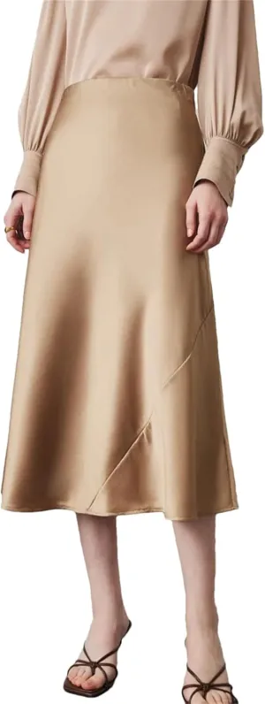 Women's Silk-Blend Skirt, 90 Percent Silk 10 Percent Spandex