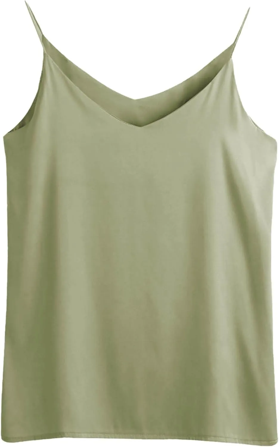 Womens Silk Satin Tank Tops V Neck Camisole Spaghetti Strap Y2k Dressy Shirts Summer Casual Going Out Basic Blouse