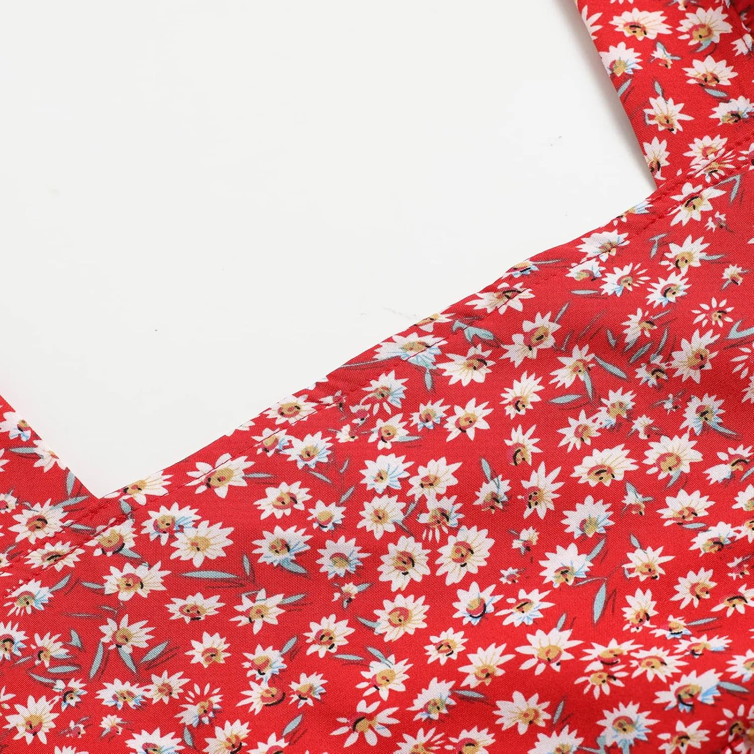 Women's Square Neck Ruffle Strap Floral Backless Sundress Summer Smocked Swing Mini Dress