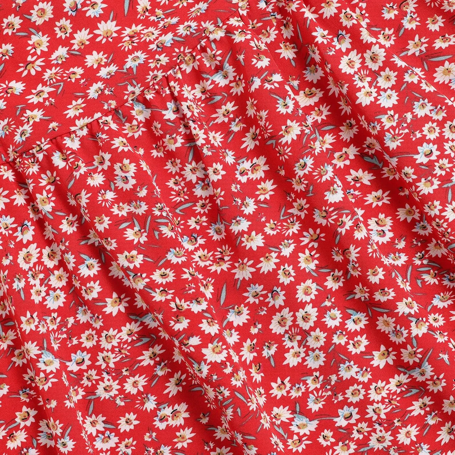 Women's Square Neck Ruffle Strap Floral Backless Sundress Summer Smocked Swing Mini Dress