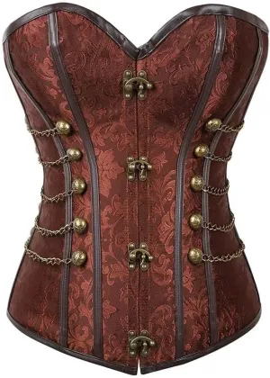 Women's Steampunk Corset Bustiers Pirate Leather Vintage Halloween Plus Size