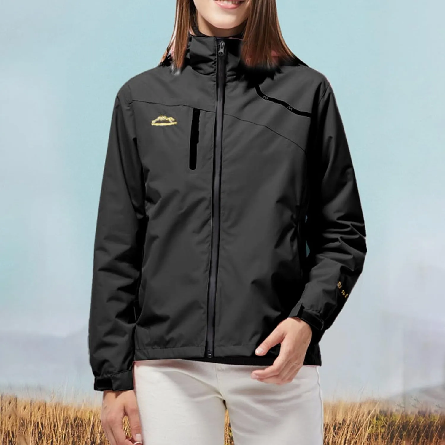 Womens Waterproof Rain Jacket 2024 Lightweight Breathable Outdoor Windbreaker Jackets Rain Coat Shell Hiking, Travel