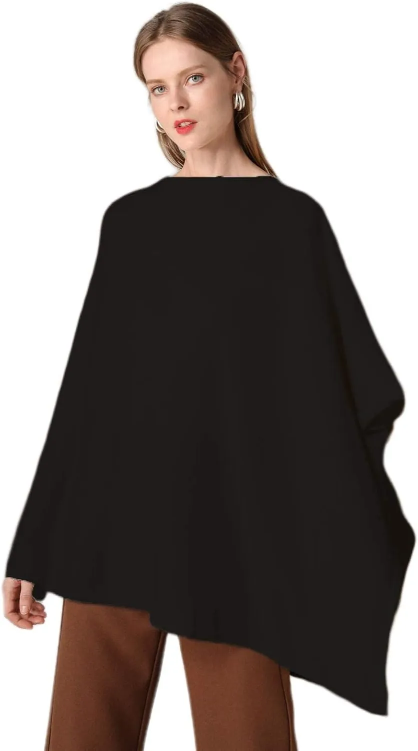 Women's Winter Warm Soft wool blend Poncho Knit cape shawls and wraps