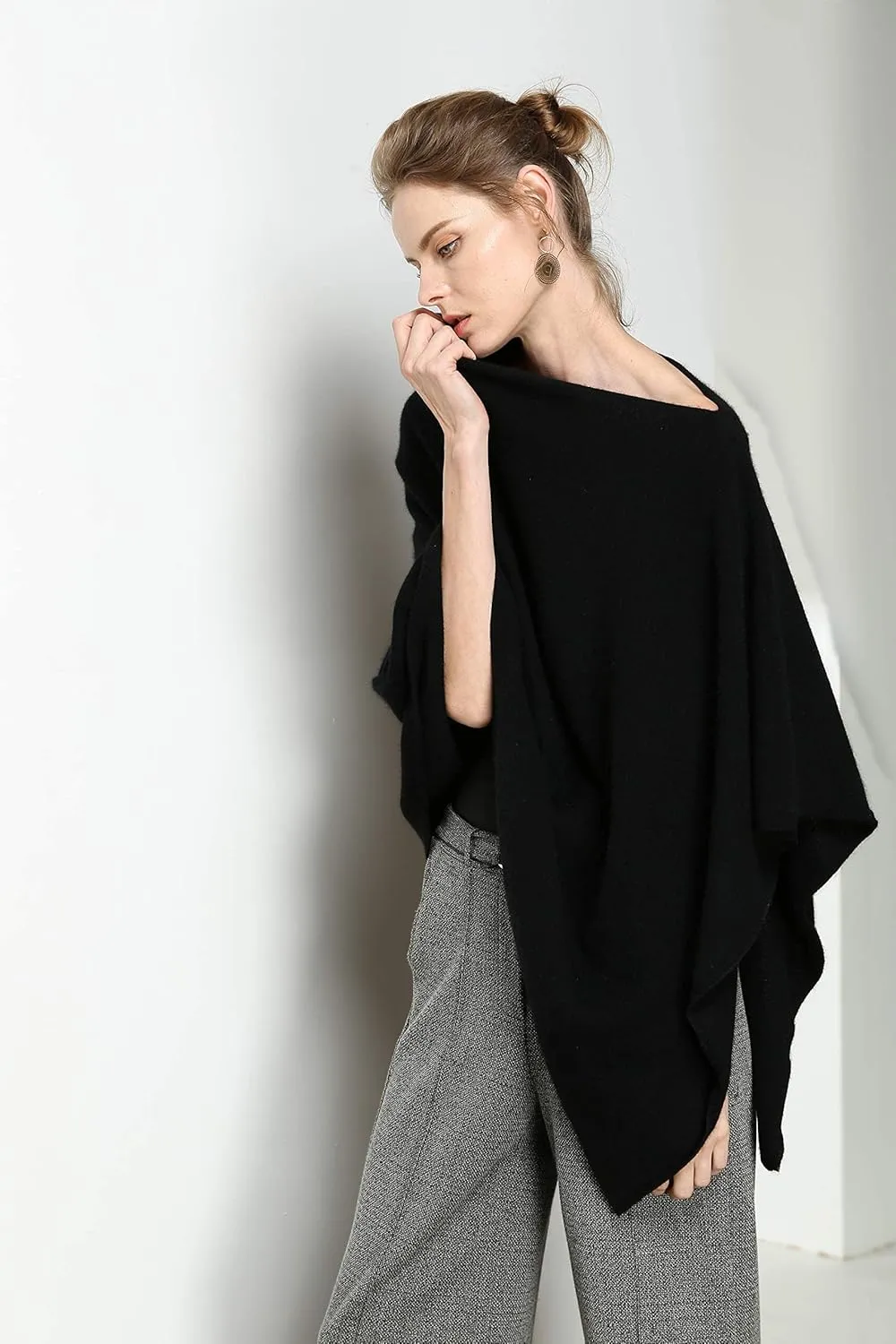 Women's Winter Warm Soft wool blend Poncho Knit cape shawls and wraps