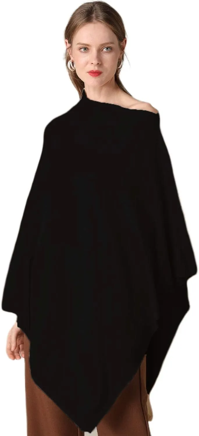 Women's Winter Warm Soft wool blend Poncho Knit cape shawls and wraps