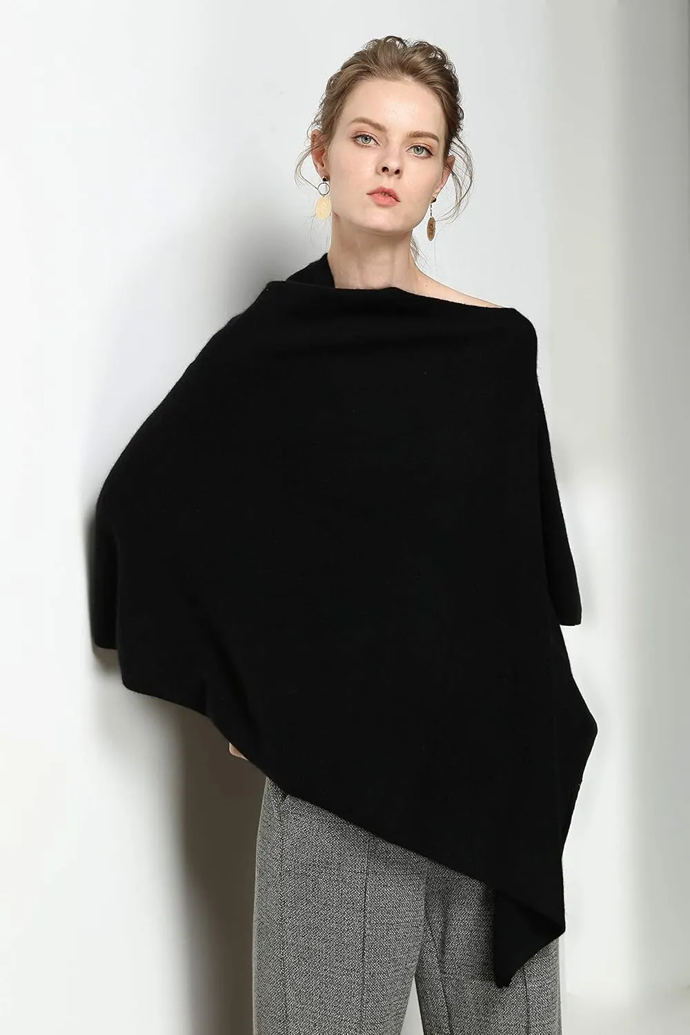 Women's Winter Warm Soft wool blend Poncho Knit cape shawls and wraps