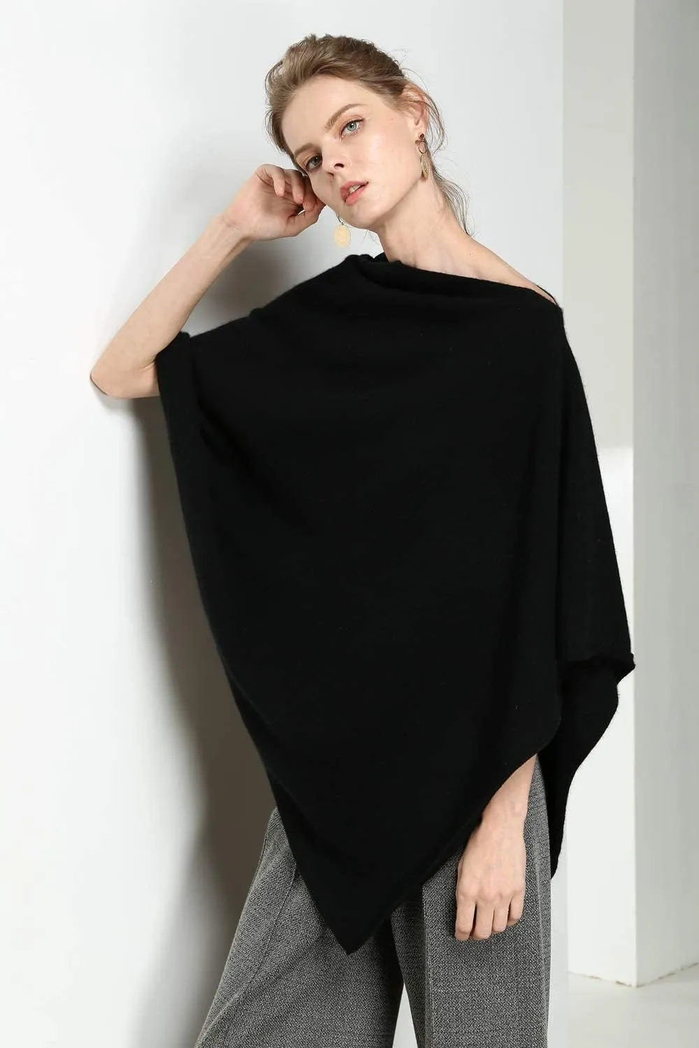 Women's Winter Warm Soft wool blend Poncho Knit cape shawls and wraps